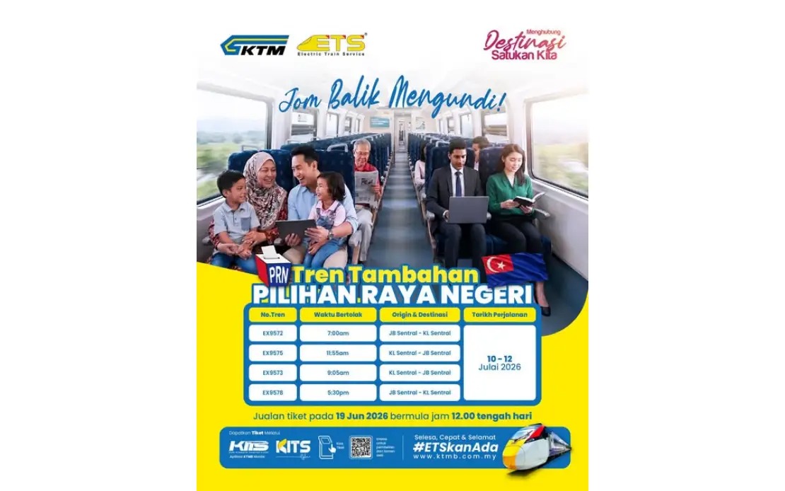 KTMB Ramps Up ETS Services as Johor Voters Head to Polls