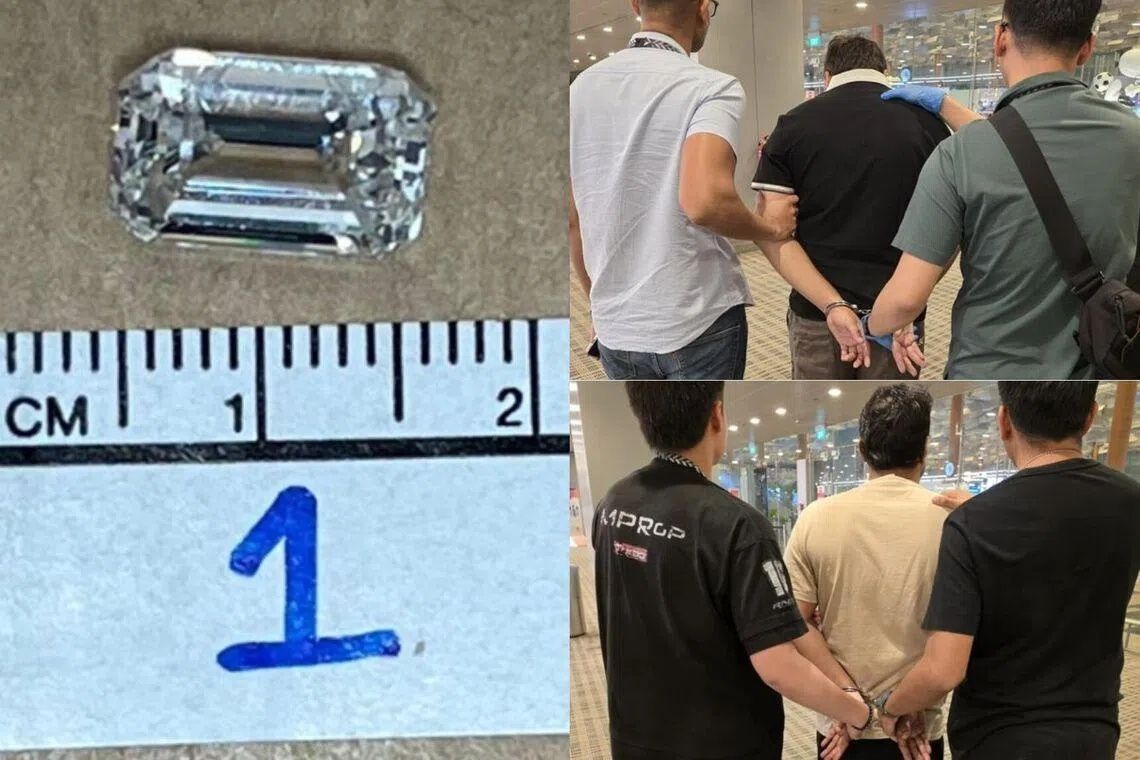 Two men arrested after stealing S$235,000 diamond from Chinatown jewellery store in swift heist