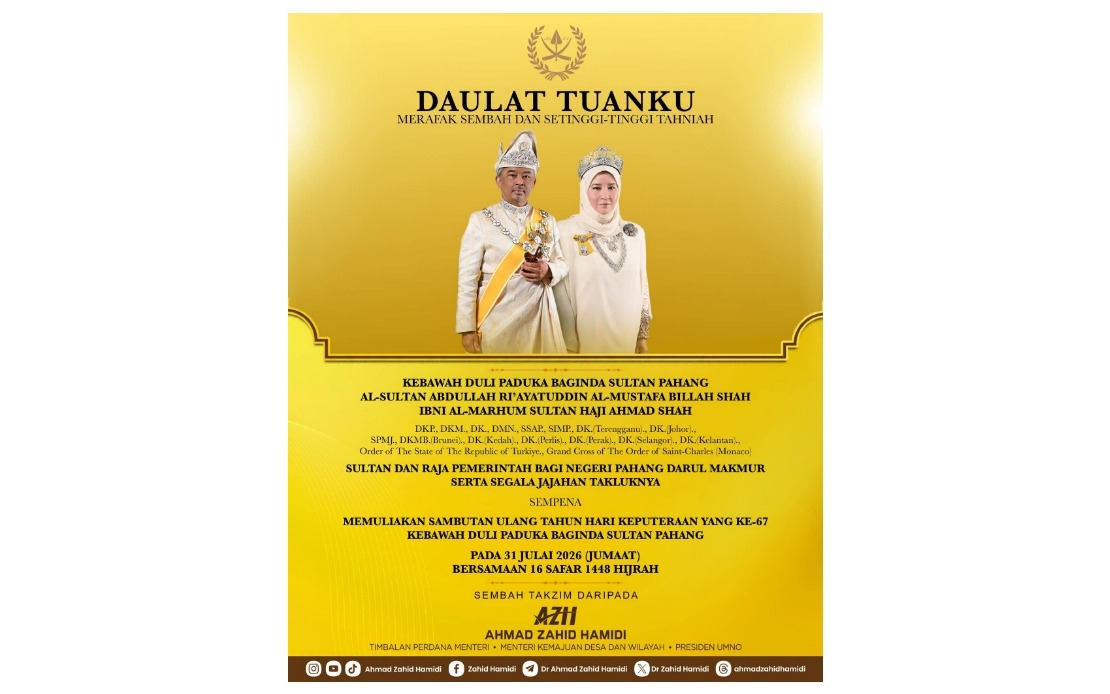 Ahmad Zahid, Fahmi Extend Birthday Greetings To Sultan Of Pahang