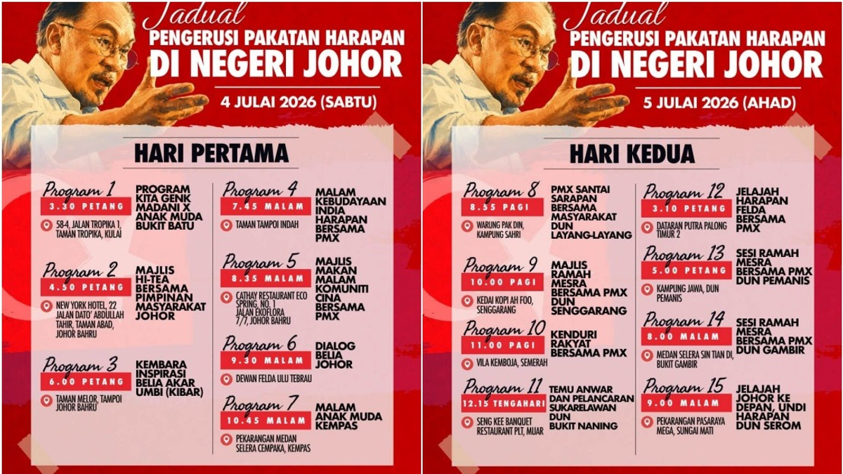 Anwar Launches Intensive Johor Campaign With 15 Weekend Events for PH
