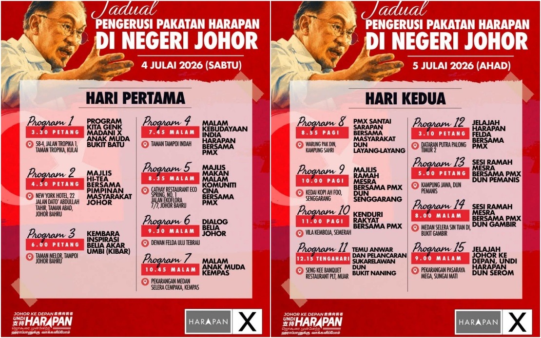Anwar Launches Intensive Johor Campaign With 15 Weekend Events for PH