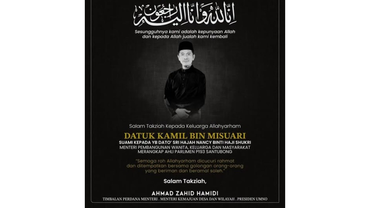 Cabinet Ministers Offer Condolences to Nancy Shukri Following Husband's Death