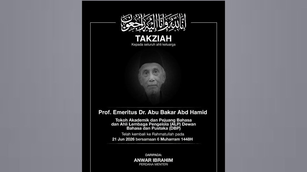 PM Anwar Mourns Passing of Literary Giant Abu Bakar Abd Hamid