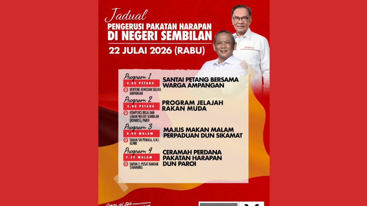 Anwar Ibrahim to campaign across Negeri Sembilan today, amplifying Pakatan Harapan's push