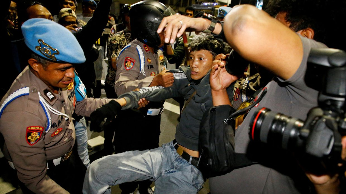 Indonesia charges four protesters after anti-government rally in Surabaya
